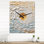 Horloge murale moderne spirales abstraites dorées et crème III