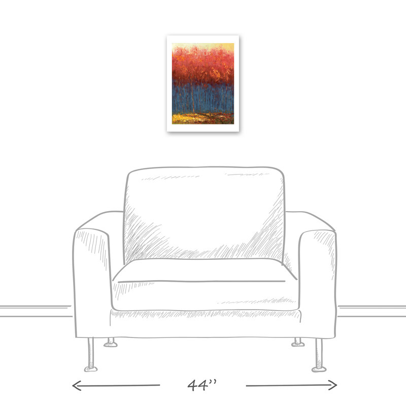 Arbres rouge vif sur toile, H 16 po x l 12 po x P 1,25 po