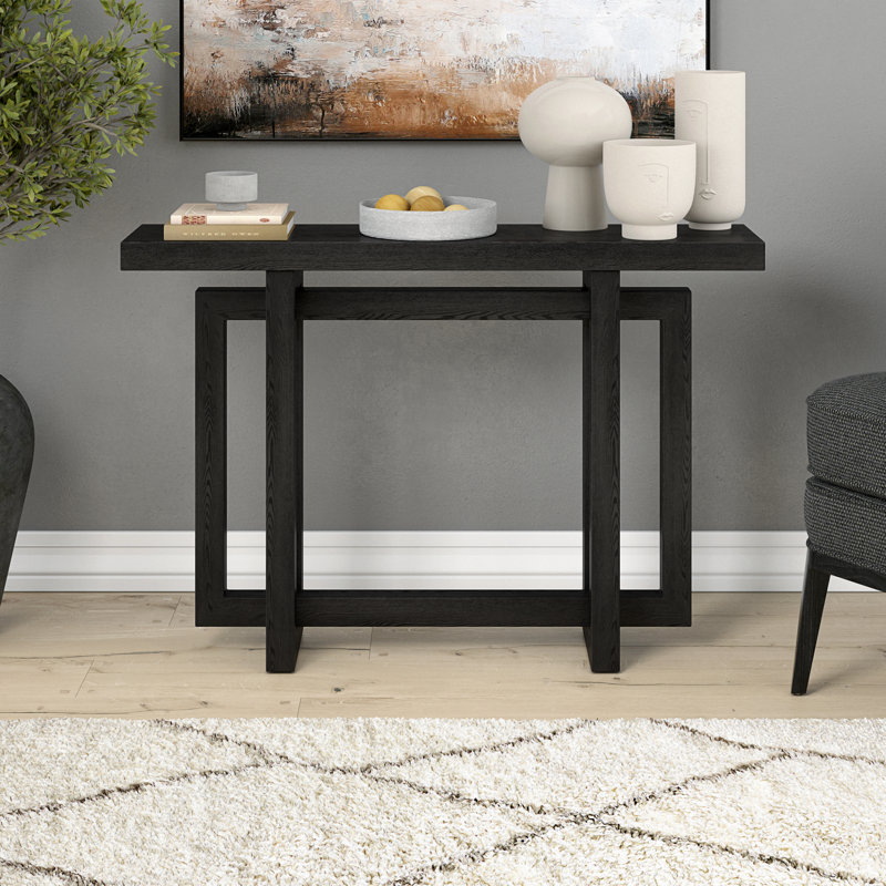 Ademide 111.7cm Console Table, Black Grain, 75cm H x 111.7cm W x 25.4cm D