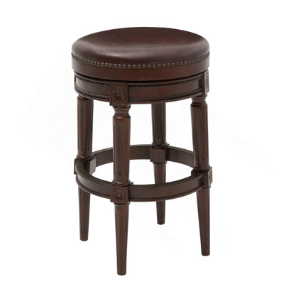 31 po Tabouret de bar pivotant en bois sans dossier à hauteur de bar, 1 pièce