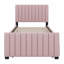 Lit plateforme tapissier avec lit gigogne-477070239