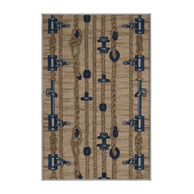  Washable Boat moorings Nautical Area Rug