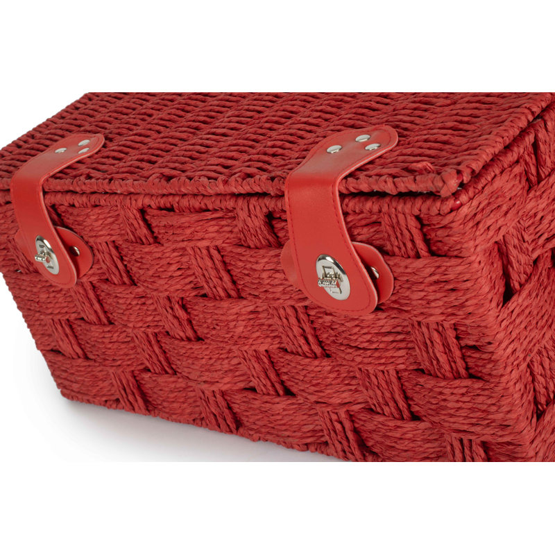 Paper Rope Gift Storage Hamper Basket, Red