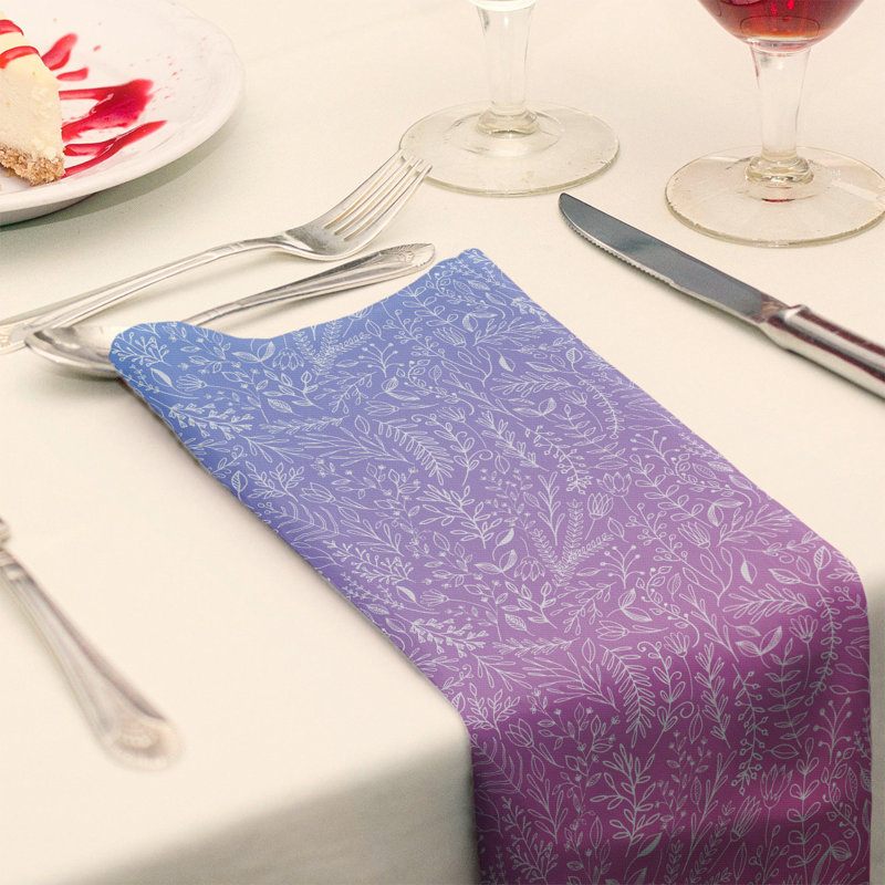 Serviette en coton Ditsy, H 0,1 po x l 22 po x P 22 po, Bleu / Rose, Sergé de polyester