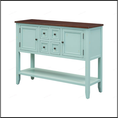 Console polyvalente rétro avec rangement abondant, parfaite pour les entrées, les salons et les couloirs.