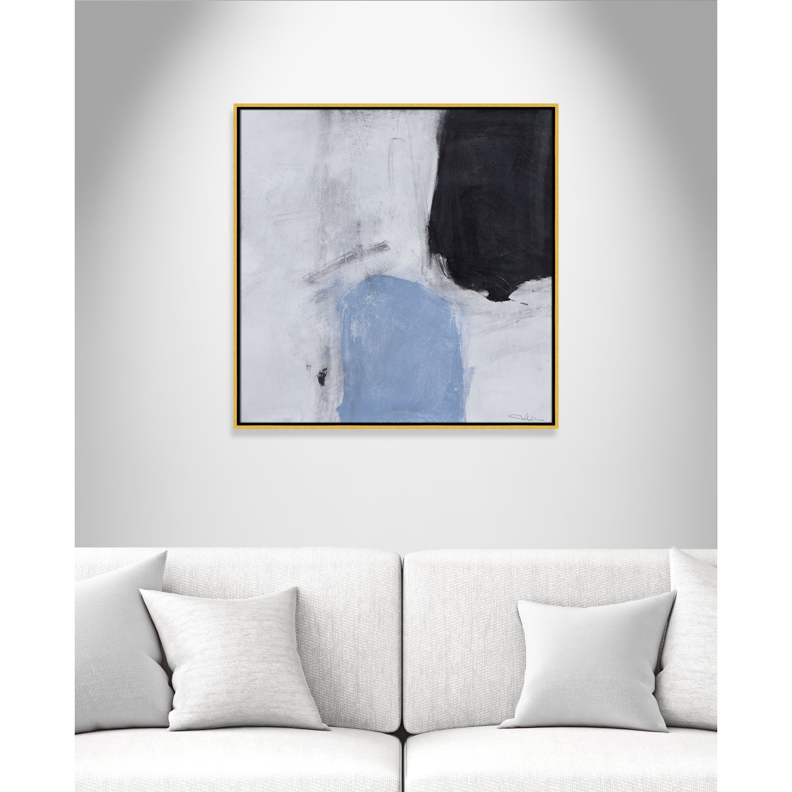 From Powder Blue to Onyx Print, Gold, 31.5" H x 31.5" W