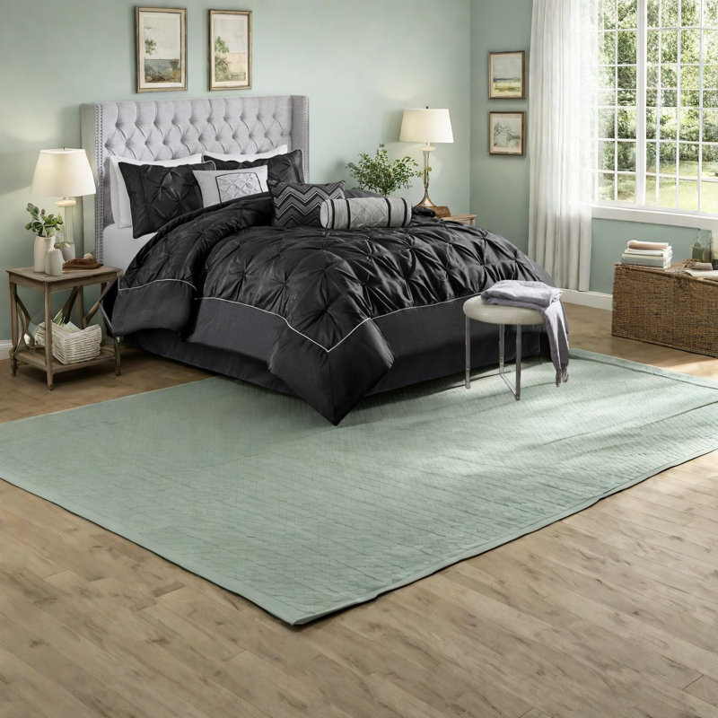 Elegant Black Bedding Sets King, Polyester Comforter For Home