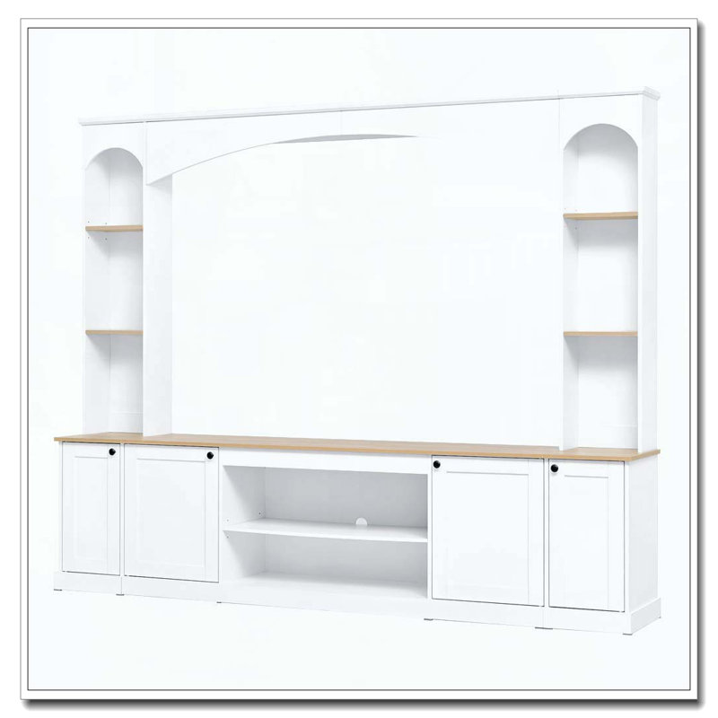 Meuble audio-vidéo avec meuble télé Elegant, Blanc