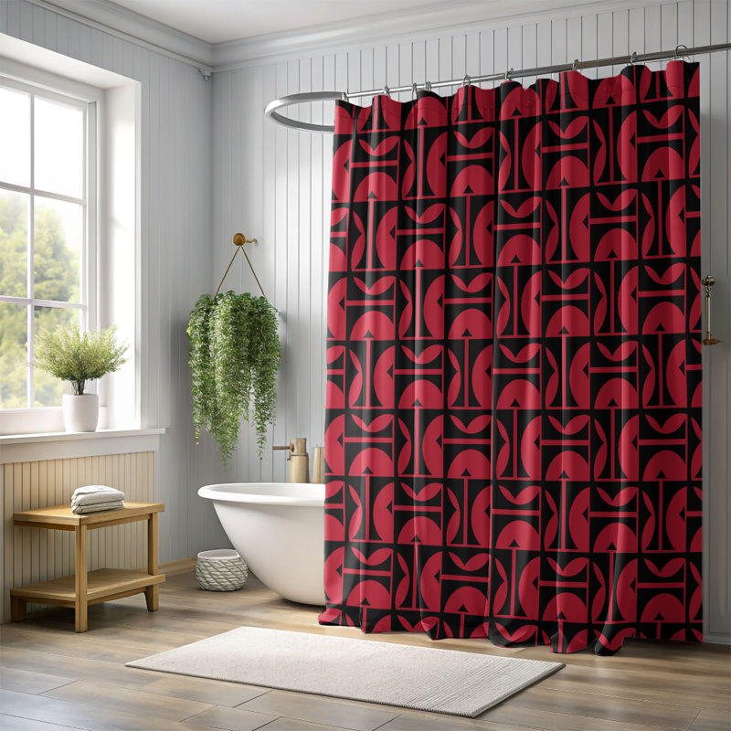 Rideau de douche Dark Scarlet - Premium, H 74 po x l 71 po