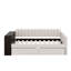 Lit de jour simple rembourré avec accoudoirs de rangement et 2 tiroirs-905221797