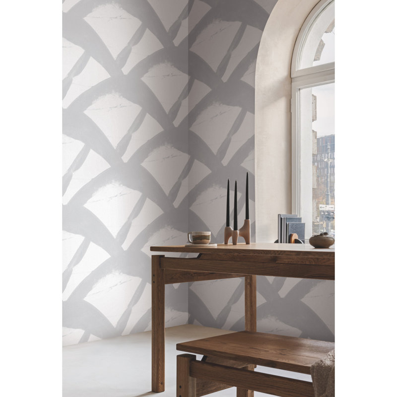 Entanglement Geometric Vinyl Wallpaper Double Roll, Black