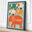 Elephant Study Grid Mid-Century - Wrapped Canvas-632577522-632577528
