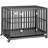 45" Heavy Duty Metal Dog Playpen - Anti-Pinch Floor & Slide-Out Tray, Lockable Wheels For Secure Indoor/Outdoor Use