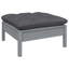  Ensemble de salon de jardin en bois de pin massif gris, tissu 100% polyester moyen-860366742-860366743