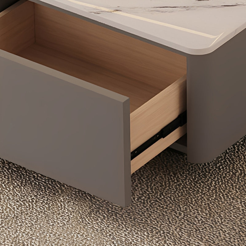 Table basse sur pied Modern Light Luxury, Gris, 14.17" H x 47.24" L x 23.62" W