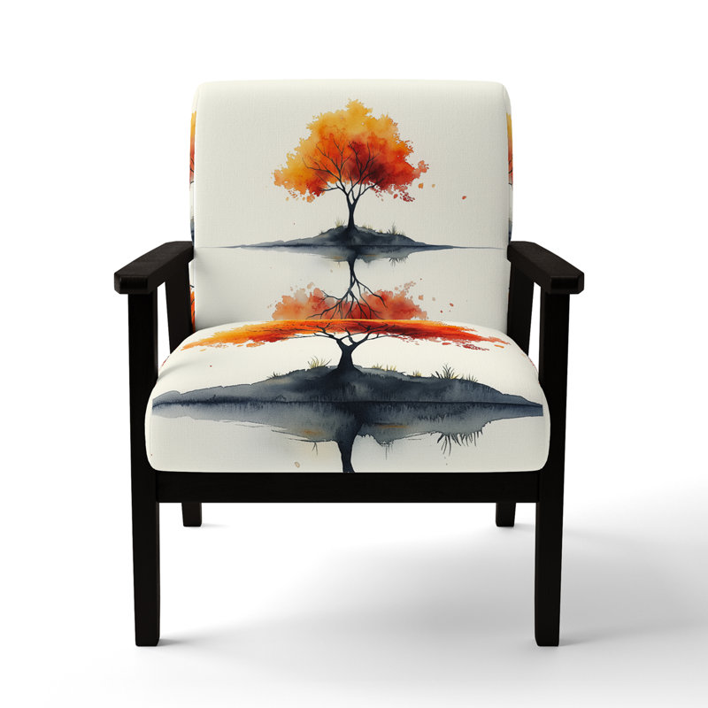 Chaise d'appoint Tree, Accoudoirs carrés noirs