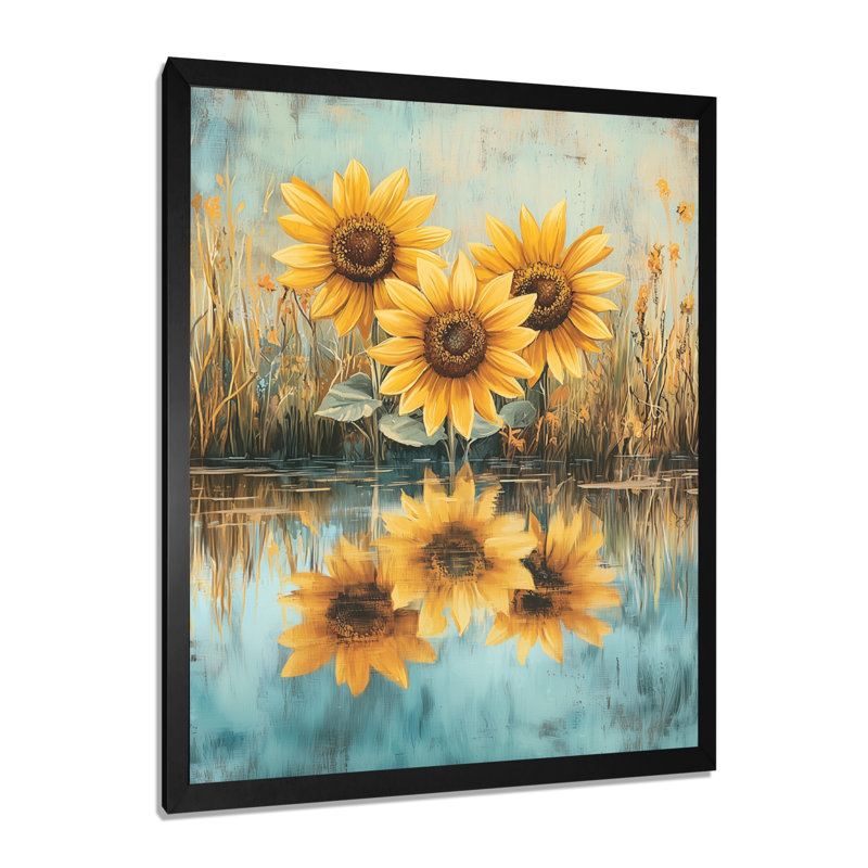Diskson - impressions sur toile florales, H 20 po x l 12 po, Reproduction encadrée d'une seule photo, Noir, noir, noir, noir