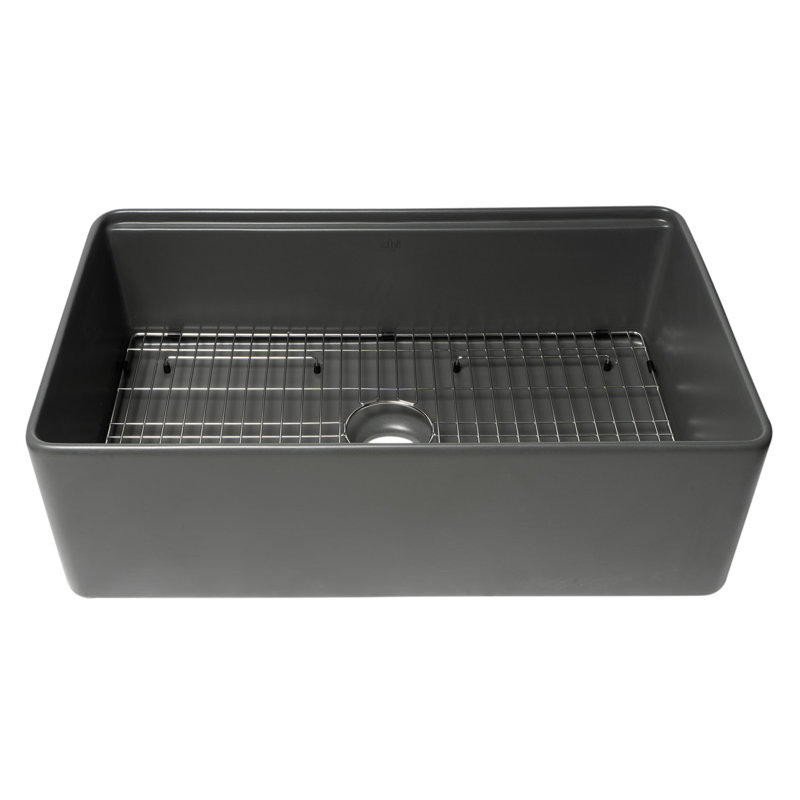 33'' L Single Bowl Fireclay Kitchen Sink, 91 cm H x 61 cm W