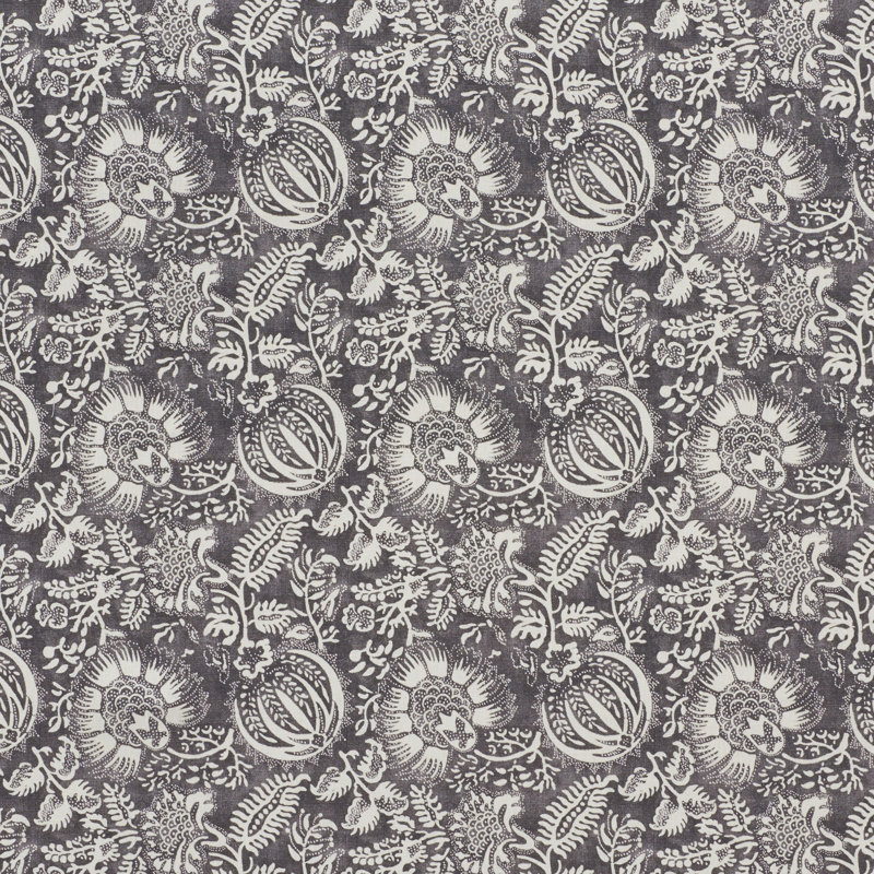 Pomegranate Print Fabric, Charcoal