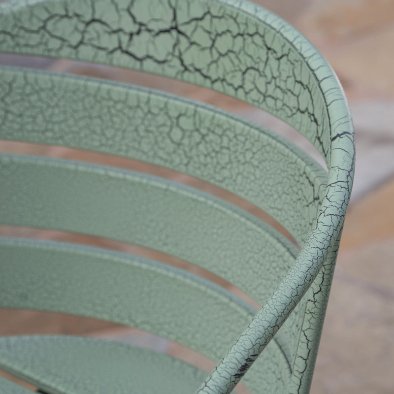 Bistro d'extérieur en bleu sarcelle mat - fabriqué en fer, convient au patio et au jardin, 2 chaises de table en fer pour le jardin, bleu sarcelle, pour le jardin