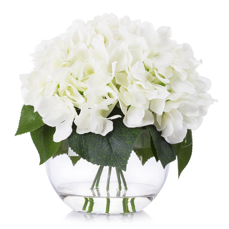 Silk Hydrangea Arrangement in Vase