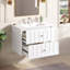 Meuble-lavabo flottant moderne avec tiroirs à fermeture en douceur et lavabo en céramique-131577033