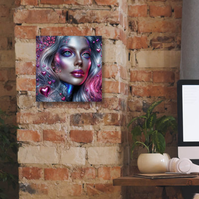  «Love Face» par Rey Klimt, art mural sur toile, 12 po x 12 po