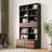 Selznick 85.8'' Tall Bookcase with Movable Footstool and Open Shelves Storage Drawers-562173422