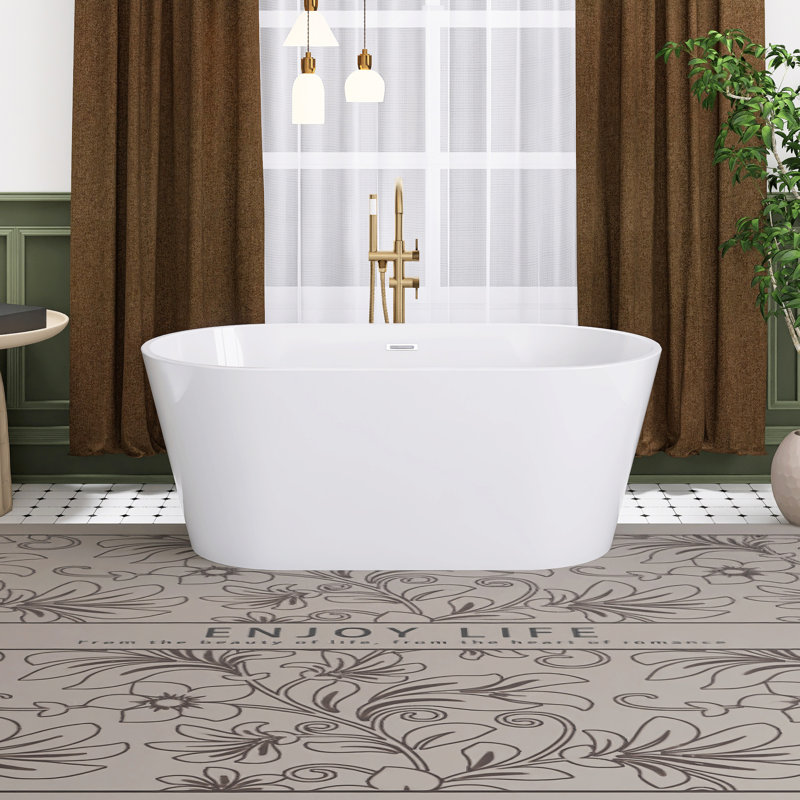 58.7'' x 29.5'' Soaking Acrylic Bathtub