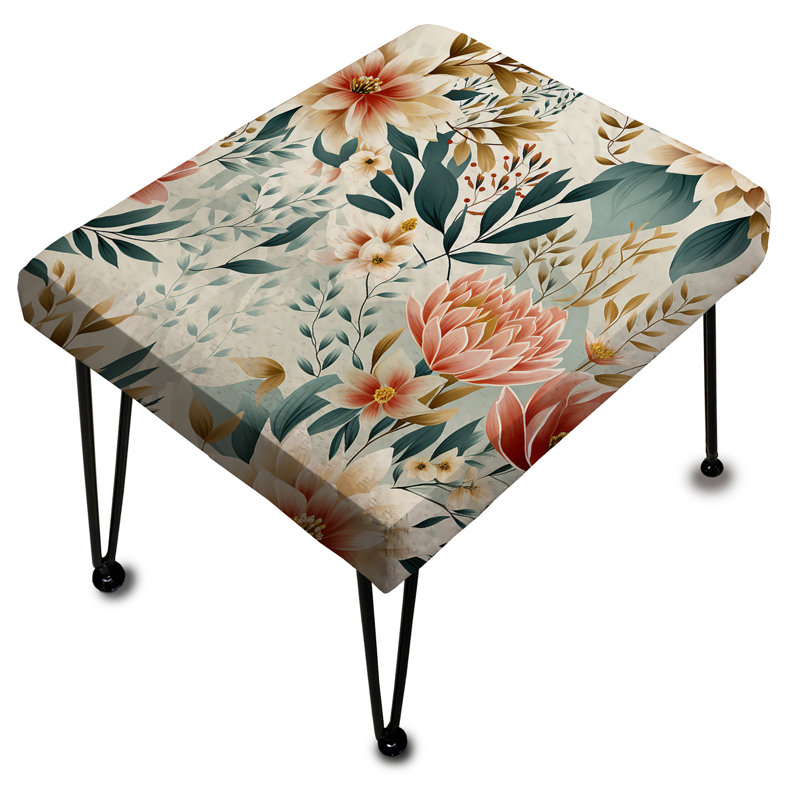 Motif botanique enchanté de jardins de lotus - Repose-pieds rectangulaire floral