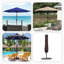 Housse de parasol de patio Alyah, housse de parasol imperméable enduite de PVC 1000D, résistante aux rayons UV et aux déchirures avec cordon de serrage, parasol Blissun-86902900
