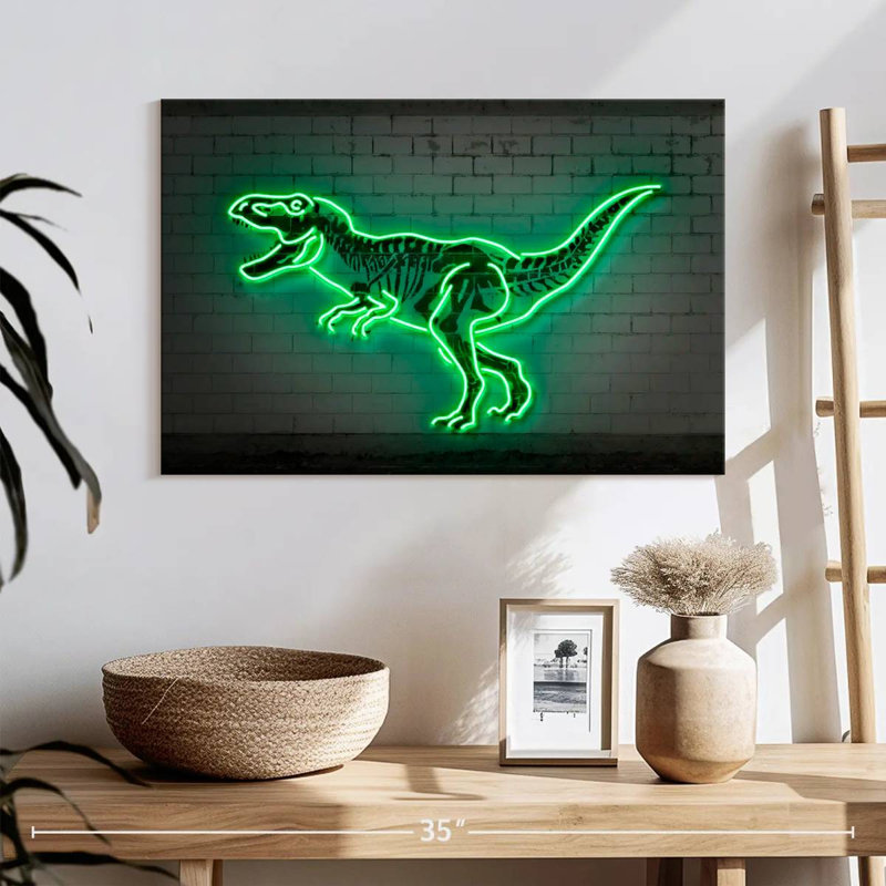 Neon T Rex, 16" H x 24" W