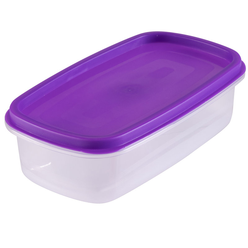 Rainbow Lid Clear Plastic Food Storage Container Set, 14 Pieces