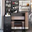 Meuble-lavabo de 37 po et tabouret de chevet gauche 37 po, miroir à DEL tactile avec réglage de la luminosité tricolore, rangement grande capacité, design américain, solution de coiffeuse noire
