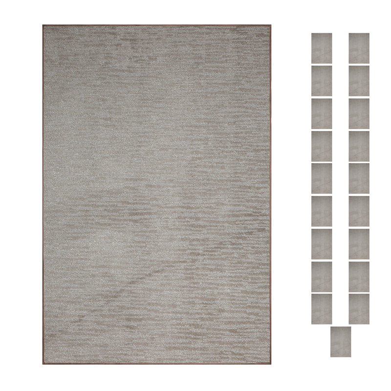 Ensemble de tapis en polyester de couleur unie touffetés à la machine, Ovale 2 pi x 3 pi