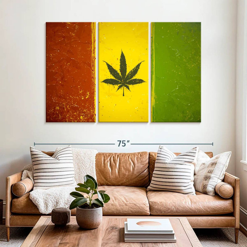 Drapeau du pays de la marihuana, H 42 po x l 65 po