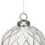 Mercury Glass Diamond Design Onion Ornament Set of 6 4" x 5.5"H White