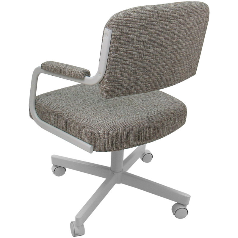 Chaise avec accoudoirs en métal Lanja Makena, Blanc