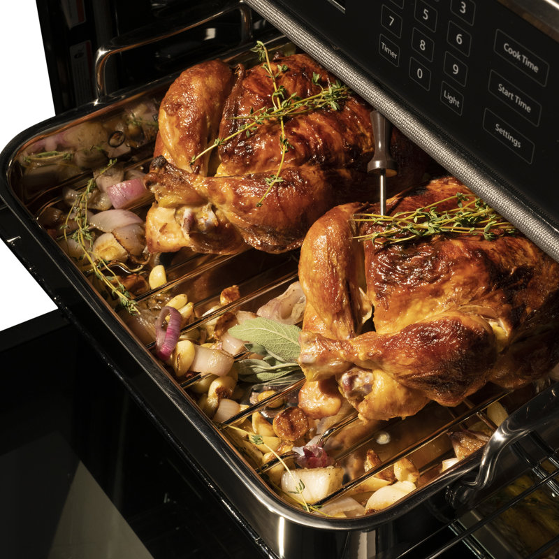 ZLINE 30 in. Autograph Double Wall Oven w/ Air Fry and White Doors and Accent Handles, Champagne Bronze