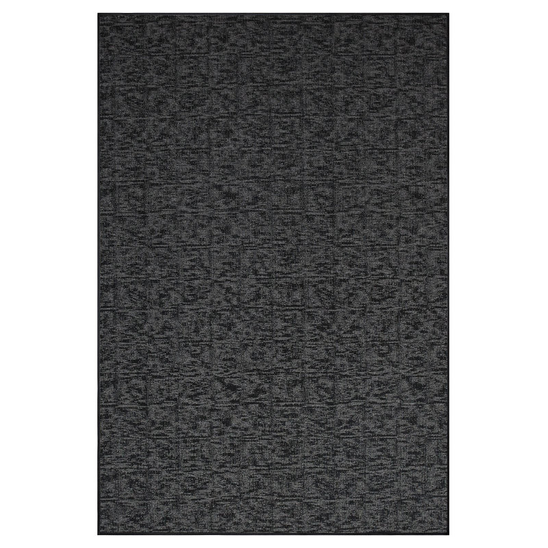 Tapis décoratif Elemental - imprimé géométrique noir patiné, Rectangle 11 pi x 12 pi