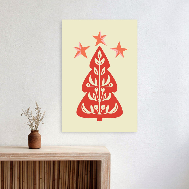 Arbre de Noël festif rétro, arbre de Noël rétro rustique, nature, art mural d'hiver, H 24 po x l 16 po