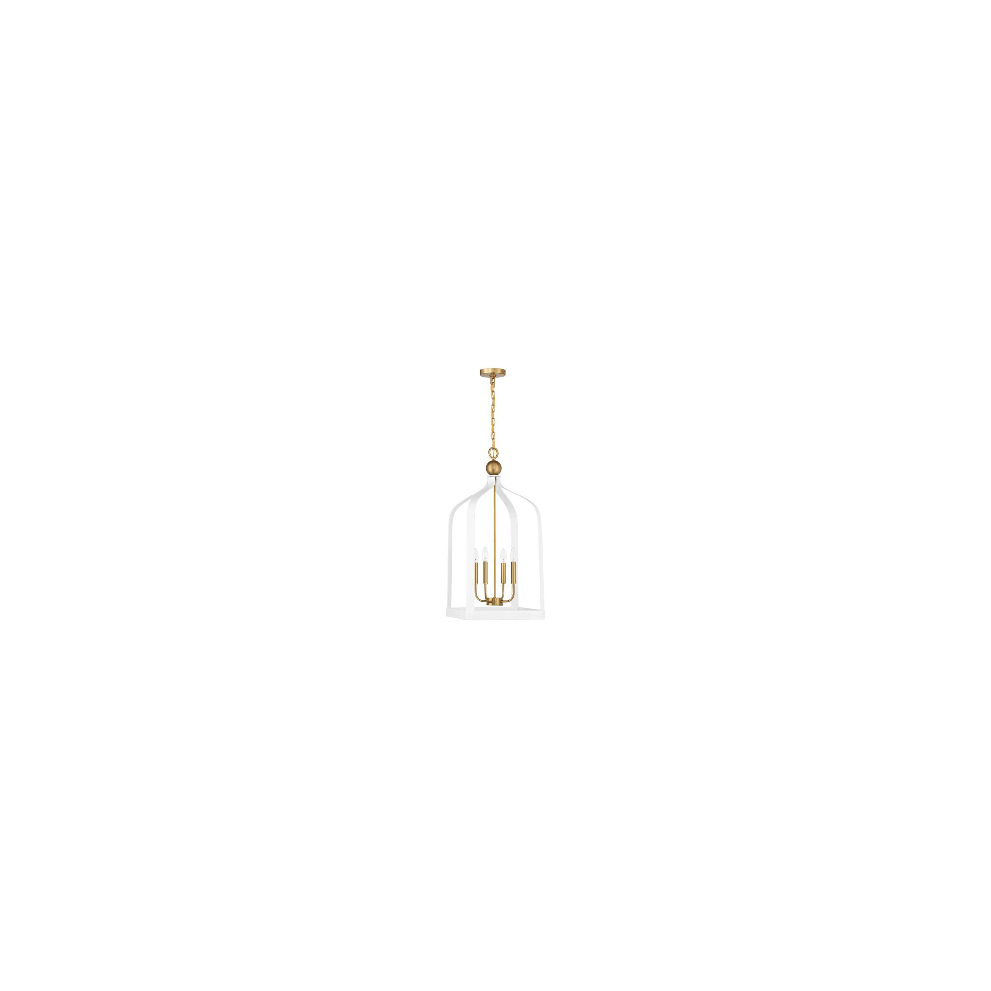Kenmore Chandelier, 4 Lights, 32" H x 15" W x 15" D, White
