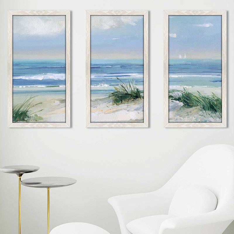 Baylum Coastal Breezes par - 3 pièces, cadre photo unique, H 25,5 po x l 40,5 po x P 1 po
