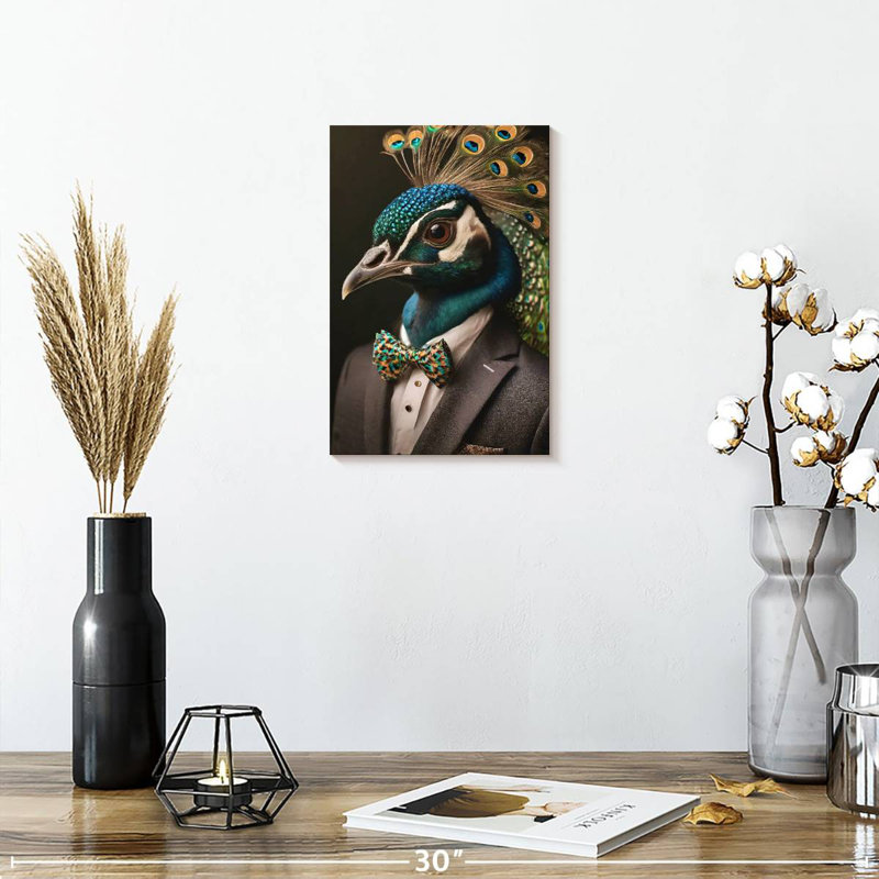 Brampt A Peacock Portrait, 30" H x 20" W