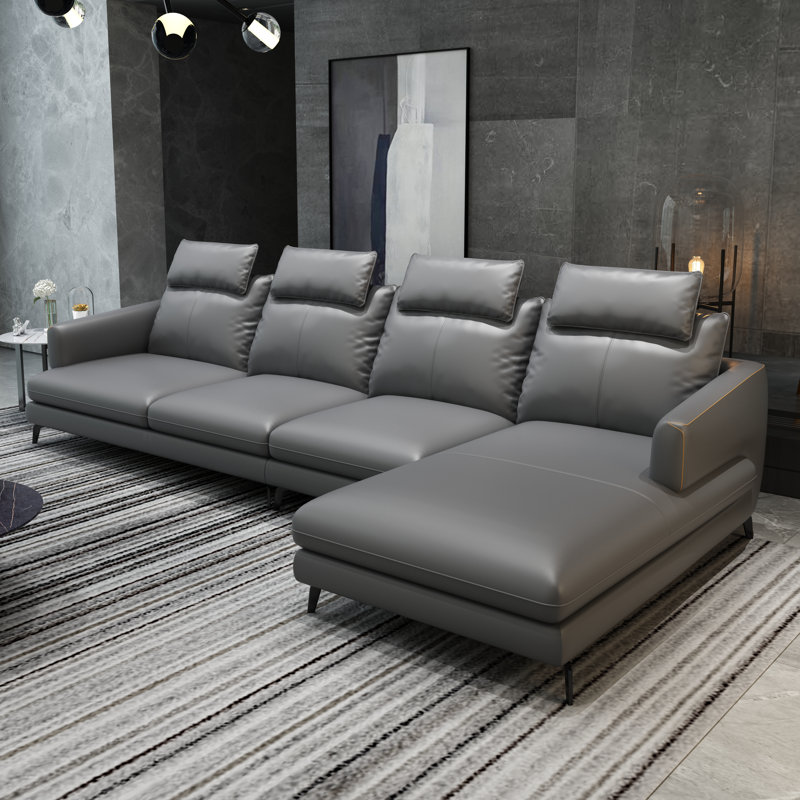 Pyle Upholstered L-Shaped Sectional, Right Hand Facing, Smokey Grey