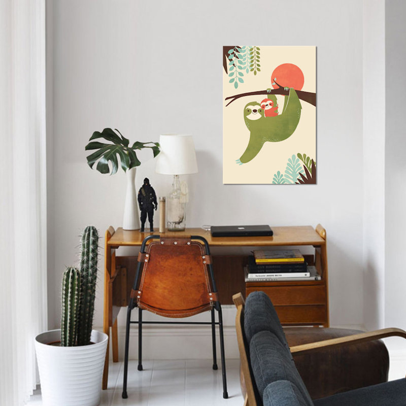 «Mama Sloth», impression sur toile, H 60 po x l 40po x P 1,5 po, Toile tendue, Pas de tapis
