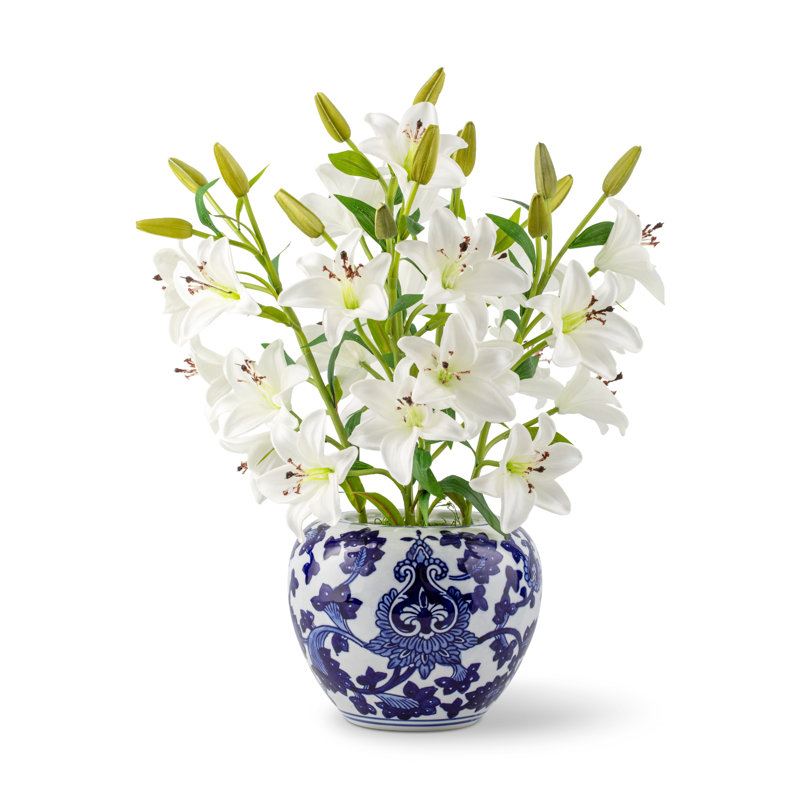 Evelyn RealTouch Lily Toile Arrangement