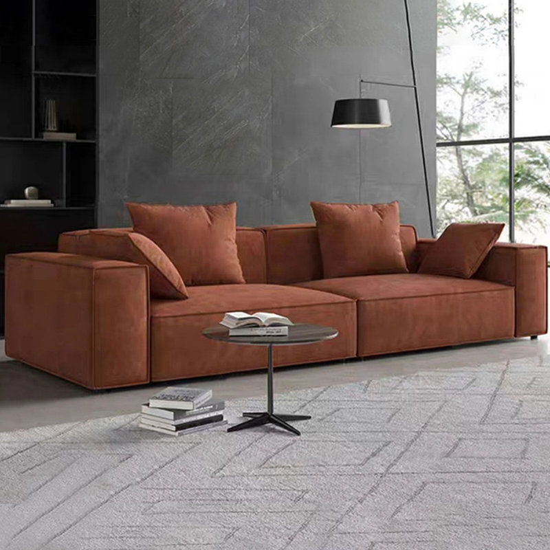 Coussin modulaire orange en polyester, Orange, H 28,35 po x l 110,24 po x P 39,37 po, 4