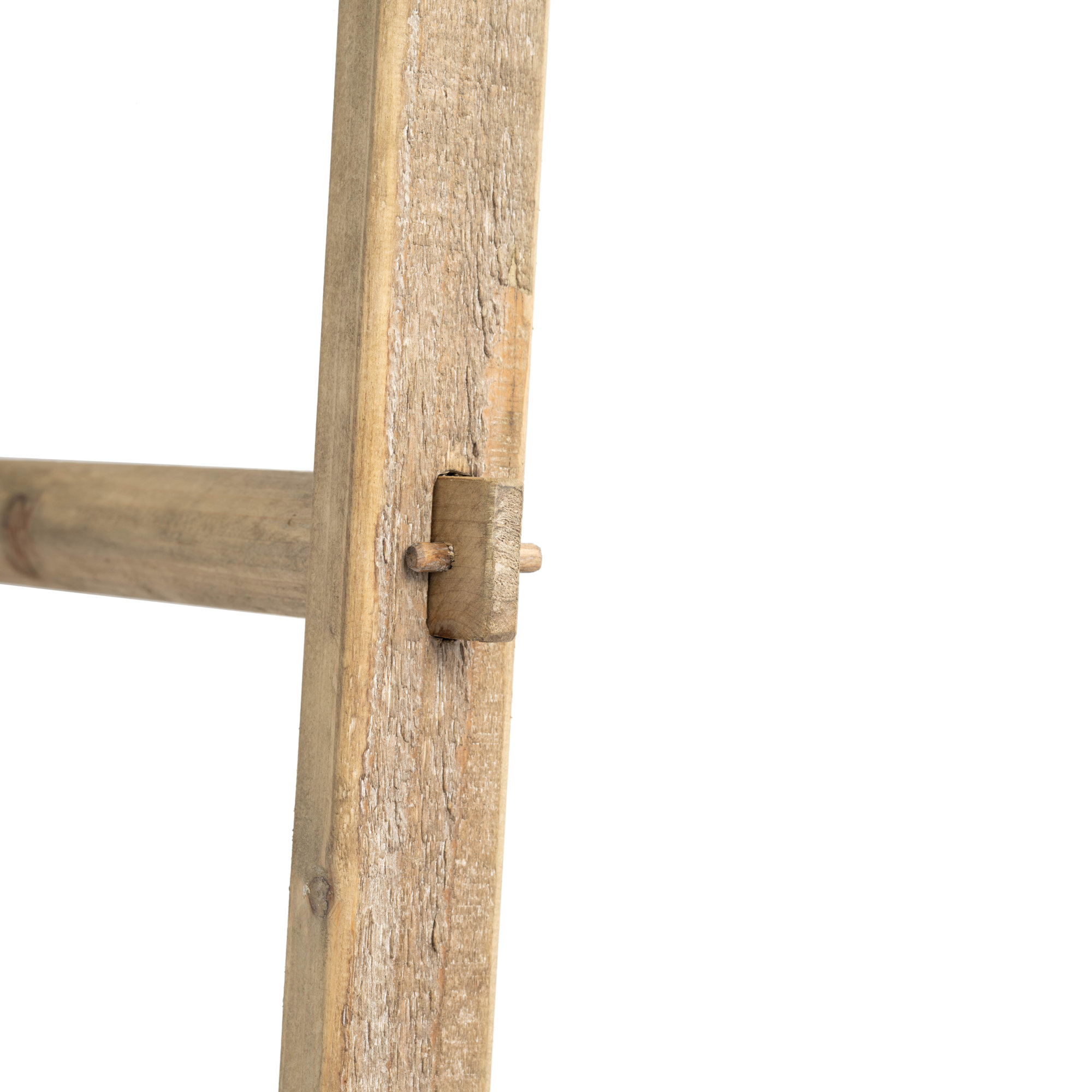 Rustic 6ft Tall Blanket Ladder, Decorative Freestanding Ladder For Storage - 19" x 2" x 76", Natural Brown