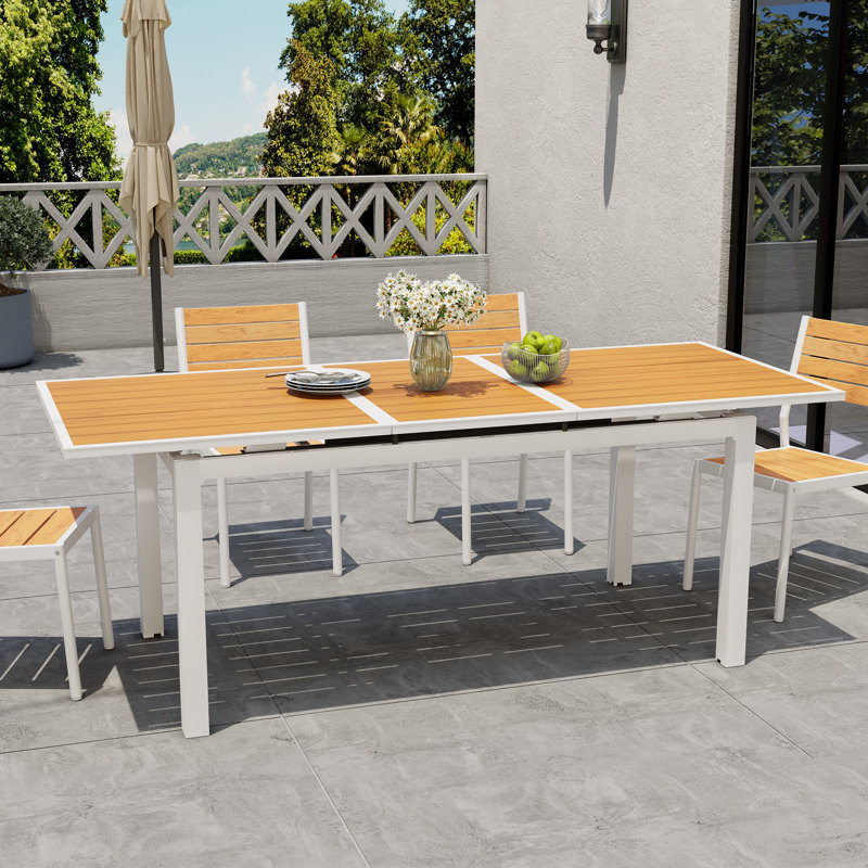 83" Long Aluminum Dining Table Extension Table, Brow